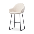 Nino-Mae barkruk bouclé beige - zwart onderstel - 65 cm