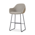 Nino-Mae barkruk warm grijs - zwart onderstel - 65 cm