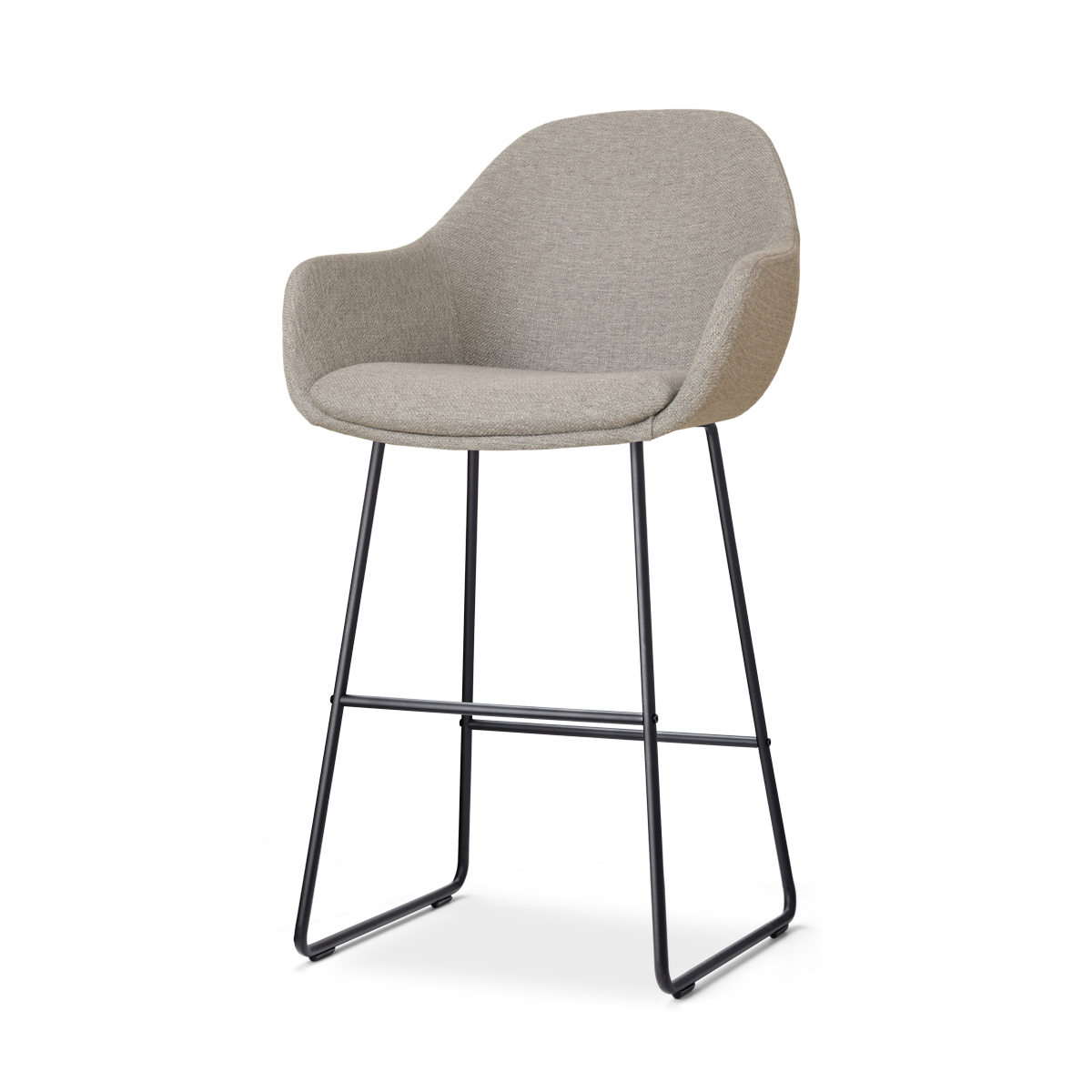 Nino-Mae barkruk warm grijs - zwart onderstel - 65 cm