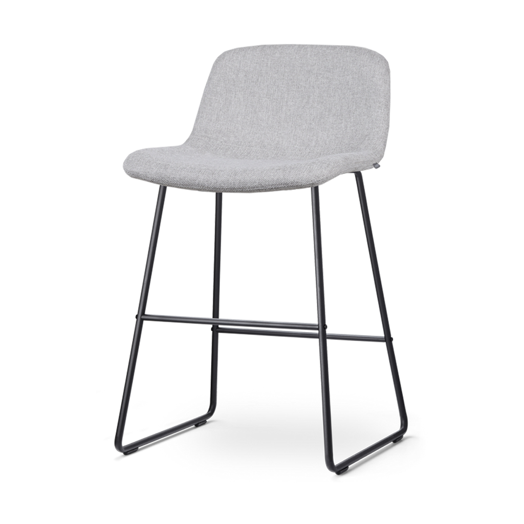 Nino-Mats barkruk lichtgrijs - zwart onderstel - 65 cm