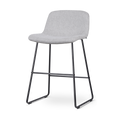 Nino-Mats barkruk lichtgrijs - zwart onderstel - 65 cm