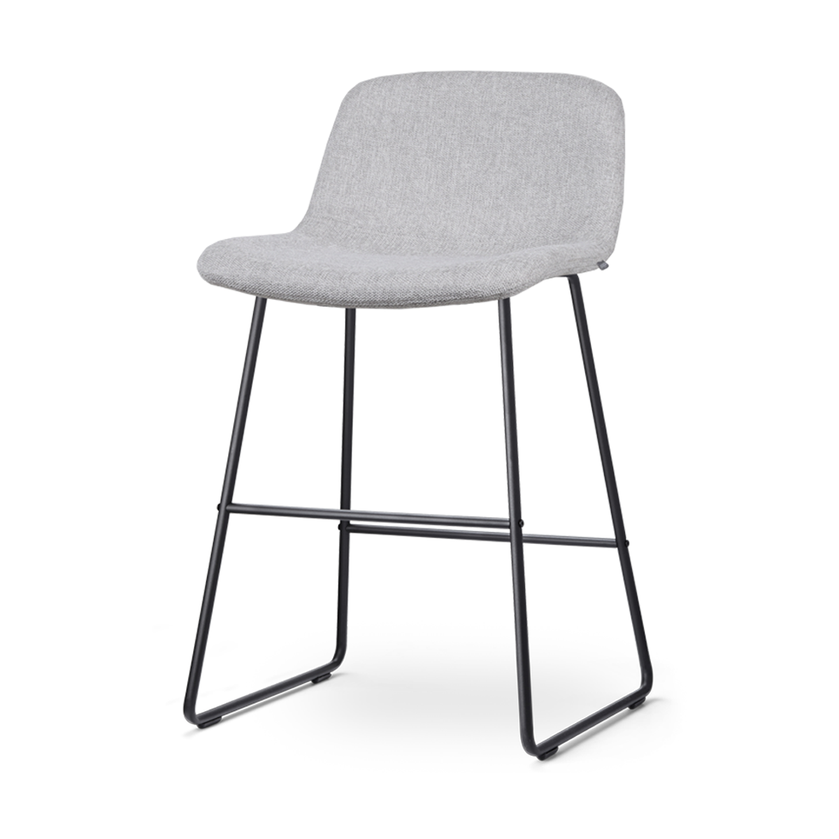 Nino-Mats barkruk lichtgrijs - zwart onderstel - 65 cm