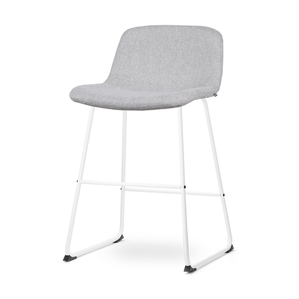 Nino-Mats barkruk lichtgrijs - wit onderstel - 65 cm