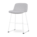Nino-Mats barkruk lichtgrijs - wit onderstel - 65 cm