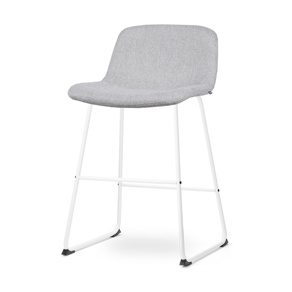 Nino-Mats barkruk lichtgrijs - wit onderstel - 65 cm