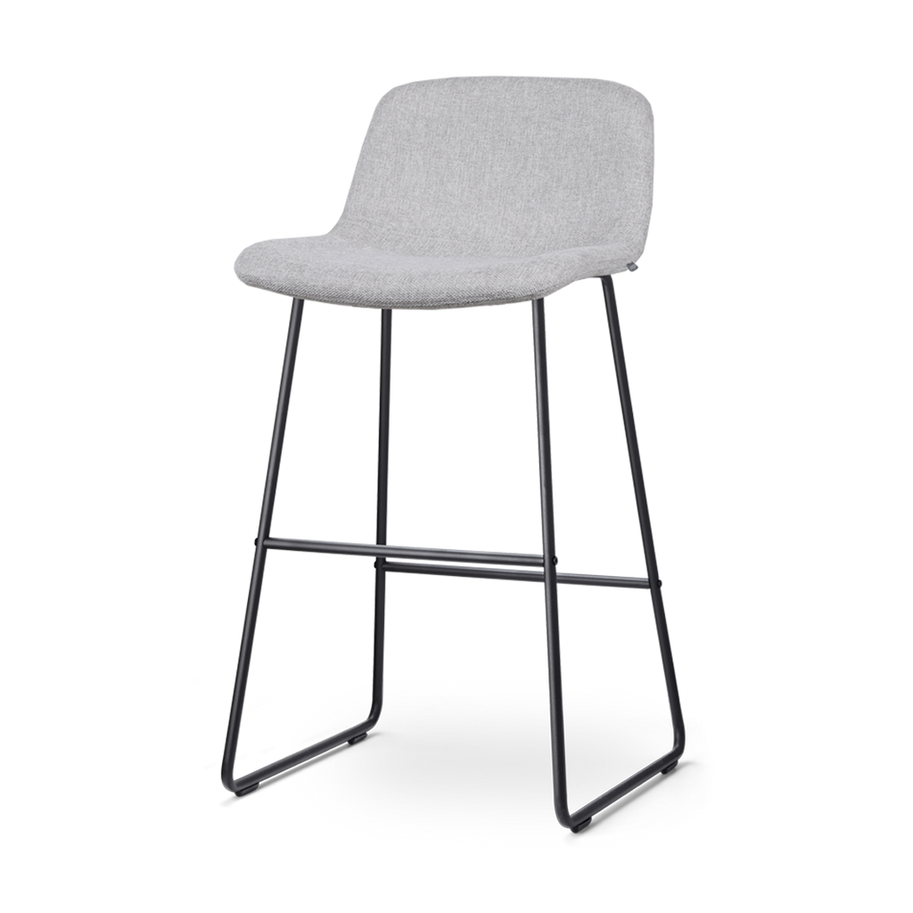 Nino-Mats barkruk lichtgrijs - zwart onderstel - 75 cm