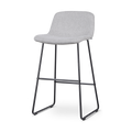 Nino-Mats barkruk lichtgrijs - zwart onderstel - 75 cm