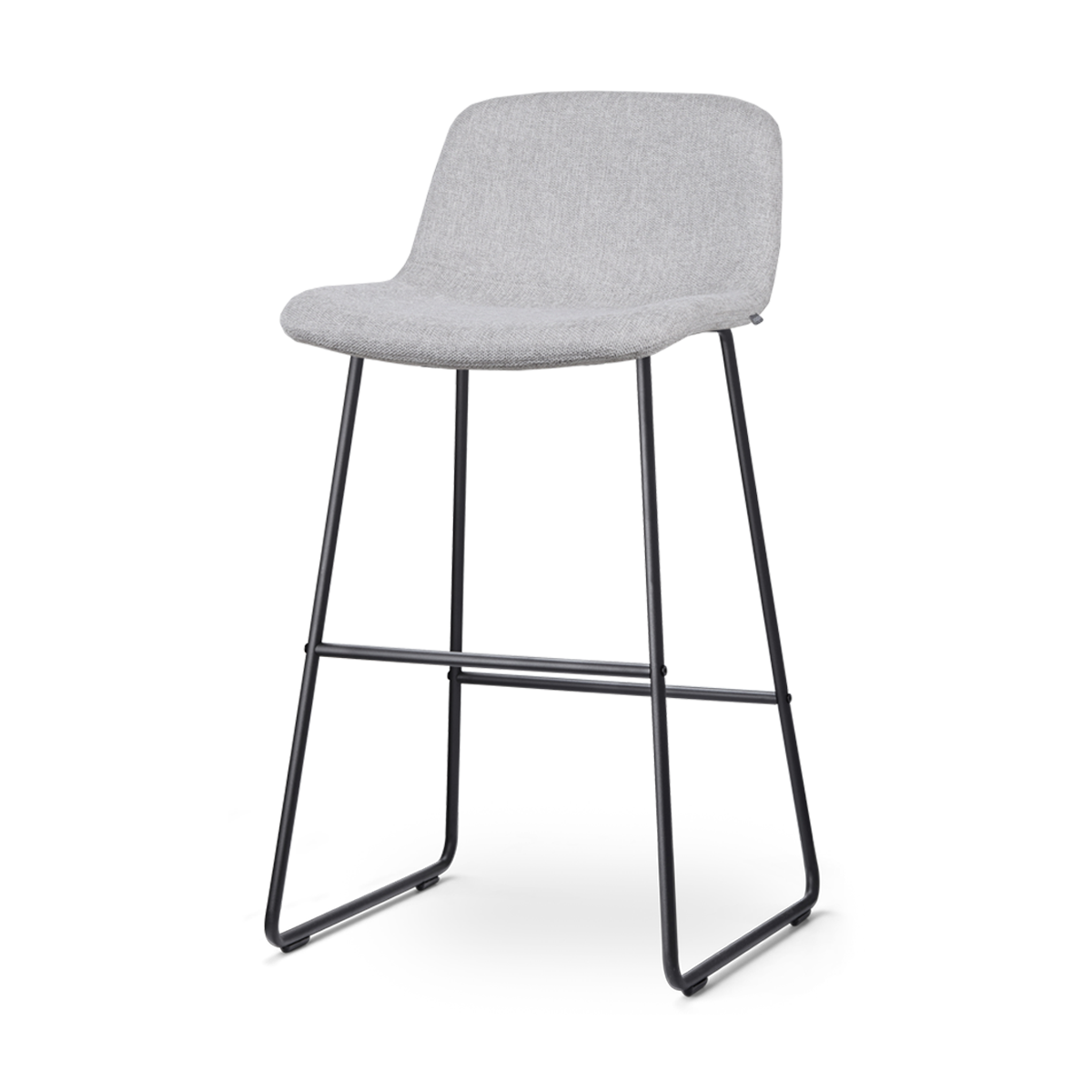Nino-Mats barkruk lichtgrijs - zwart onderstel - 75 cm