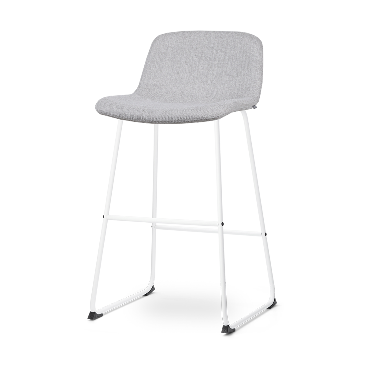 Nino-Mats barkruk lichtgrijs - wit onderstel - 75 cm