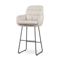 Nino-Mia barkruk beige - zwart onderstel - 75 cm