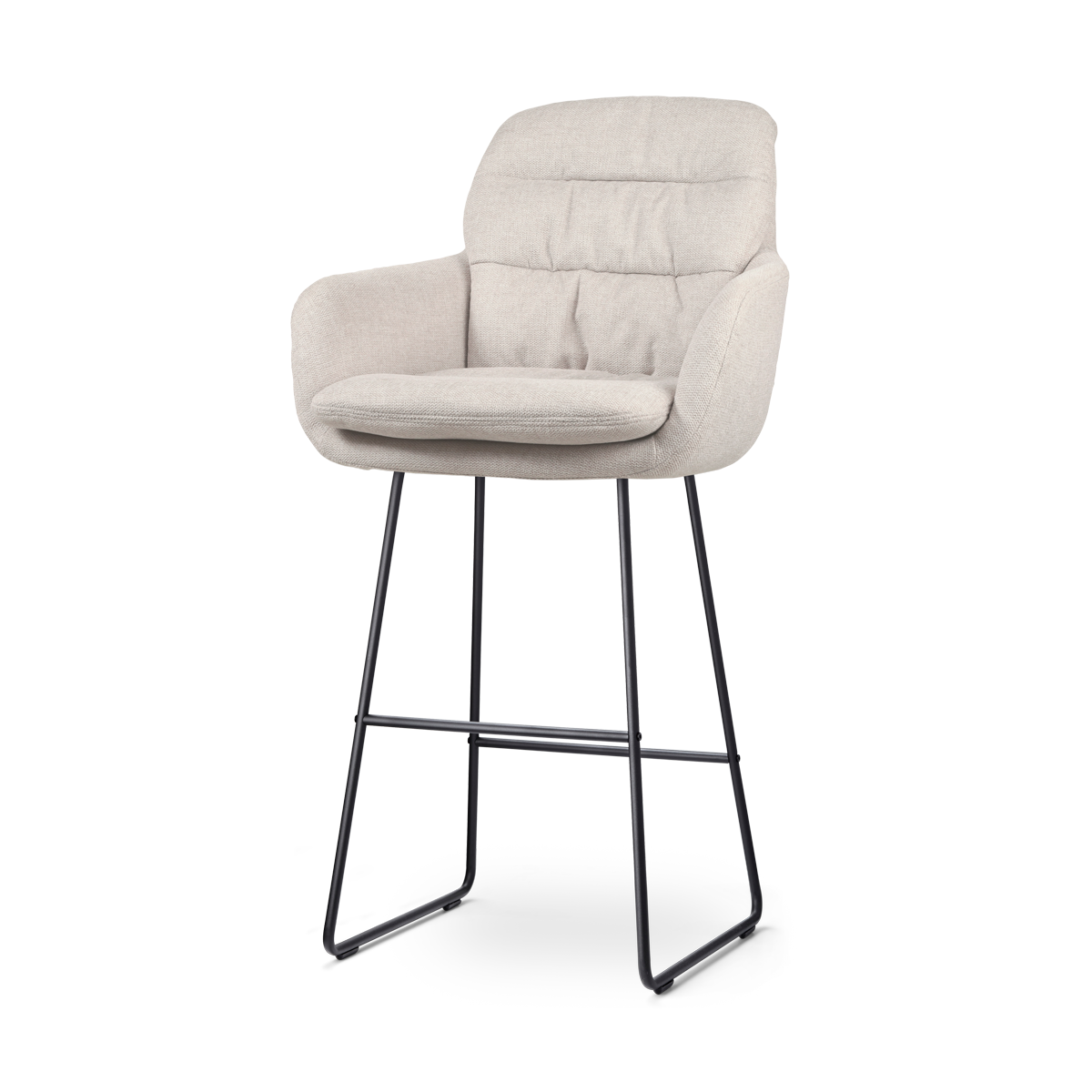 Nino-Mia barkruk beige - zwart onderstel - 75 cm