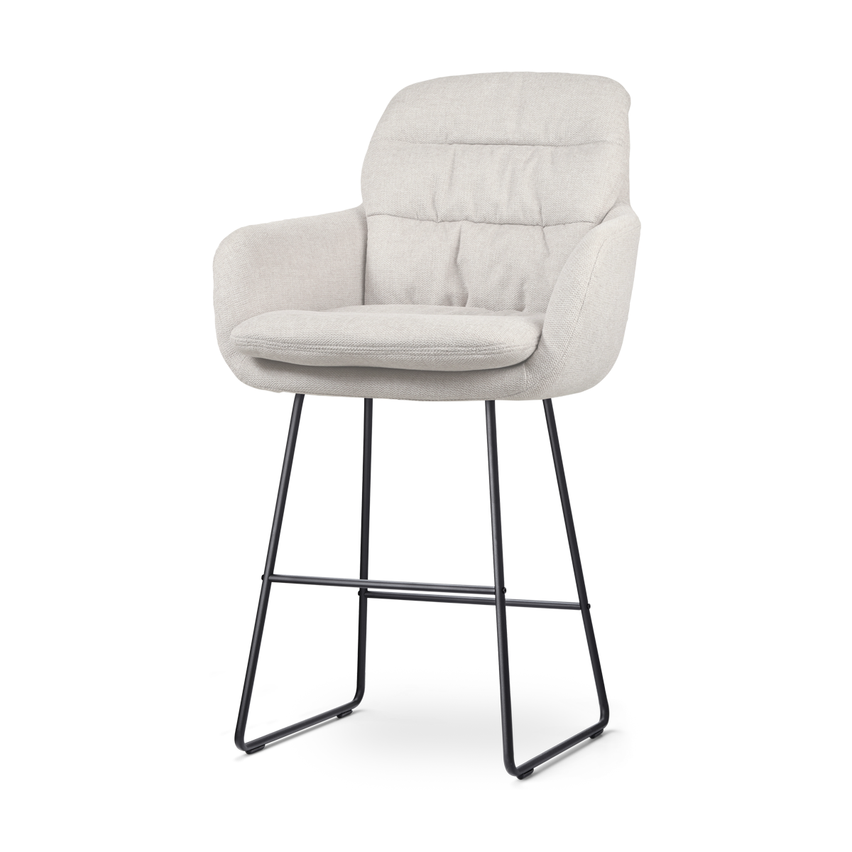 Nino-Mia barkruk beige - zwart onderstel - 65 cm