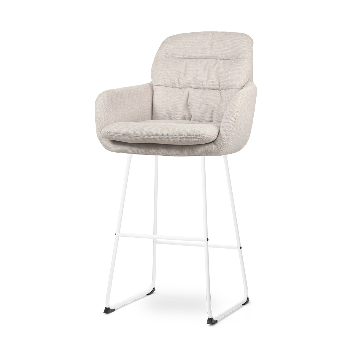 Nino-Mia barkruk beige - wit onderstel - 75 cm