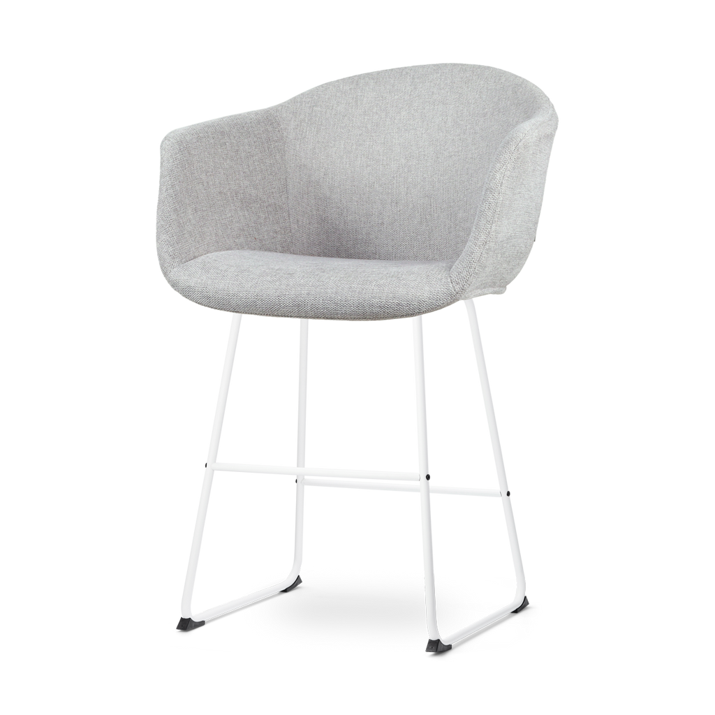 Nino-Otis barkruk lichtgrijs - wit onderstel - 65 cm