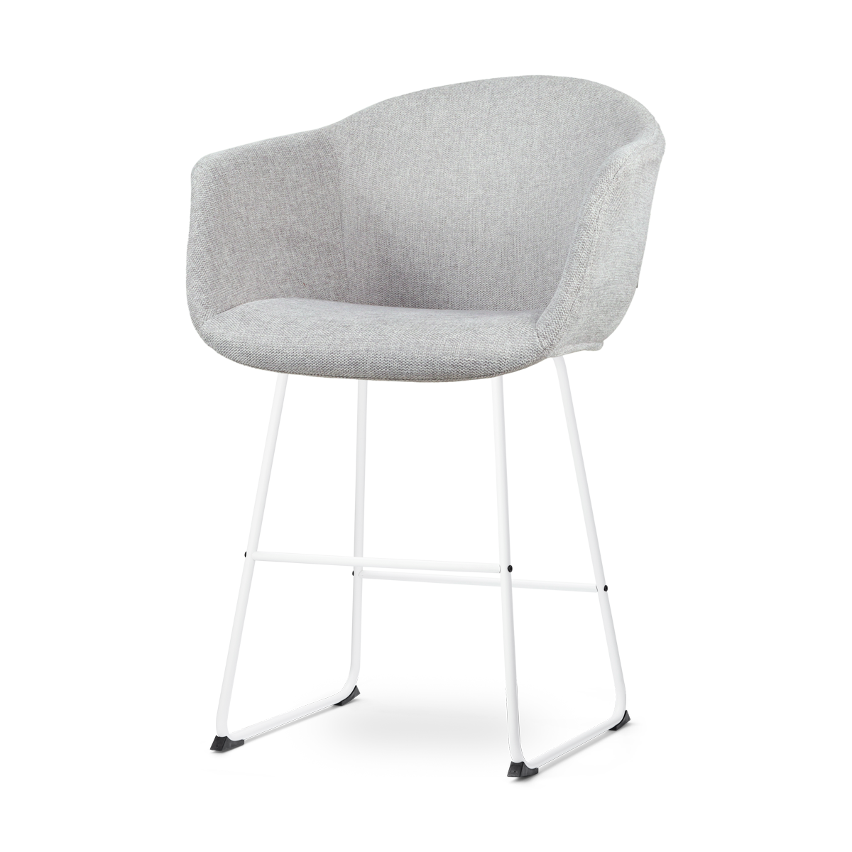 Nino-Otis barkruk lichtgrijs - wit onderstel - 65 cm