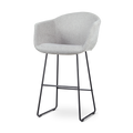 Nino-Otis barkruk lichtgrijs - zwart onderstel - 75 cm