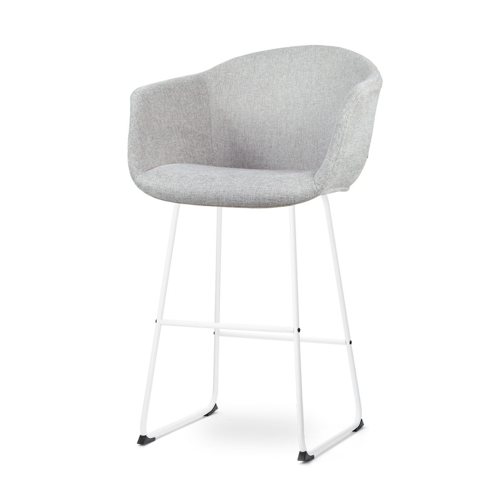 Nino-Otis barkruk lichtgrijs - wit onderstel - 75 cm