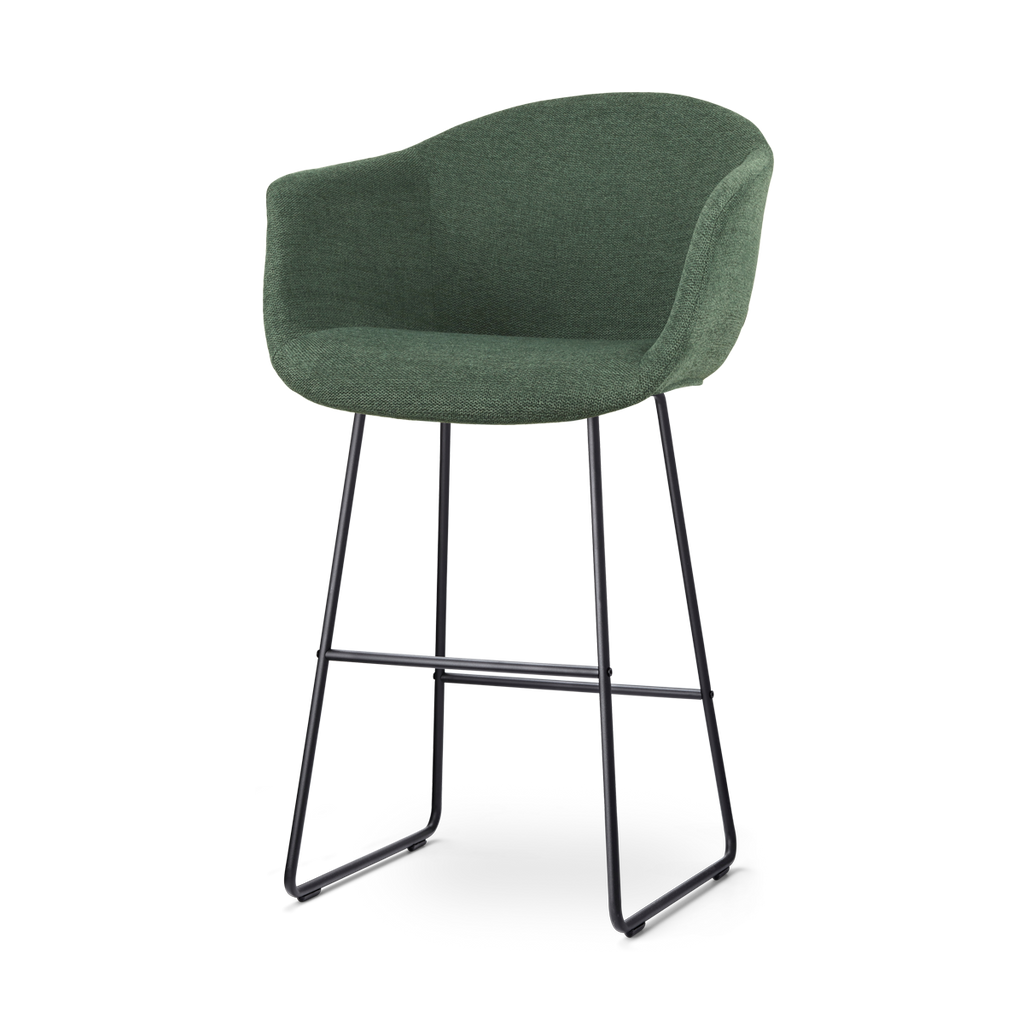 Nino-Otis barkruk donkergroen - zwart onderstel - 75 cm