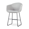 Nino-Otis barkruk lichtgrijs - zwart onderstel - 65 cm