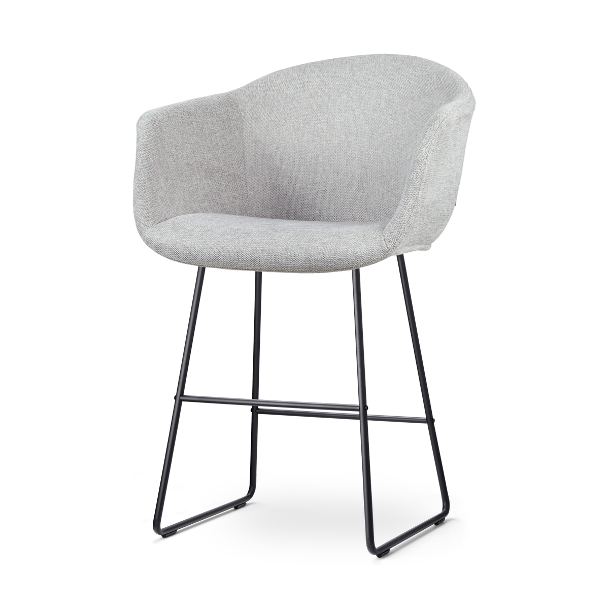 Nino-Otis barkruk lichtgrijs - zwart onderstel - 65 cm