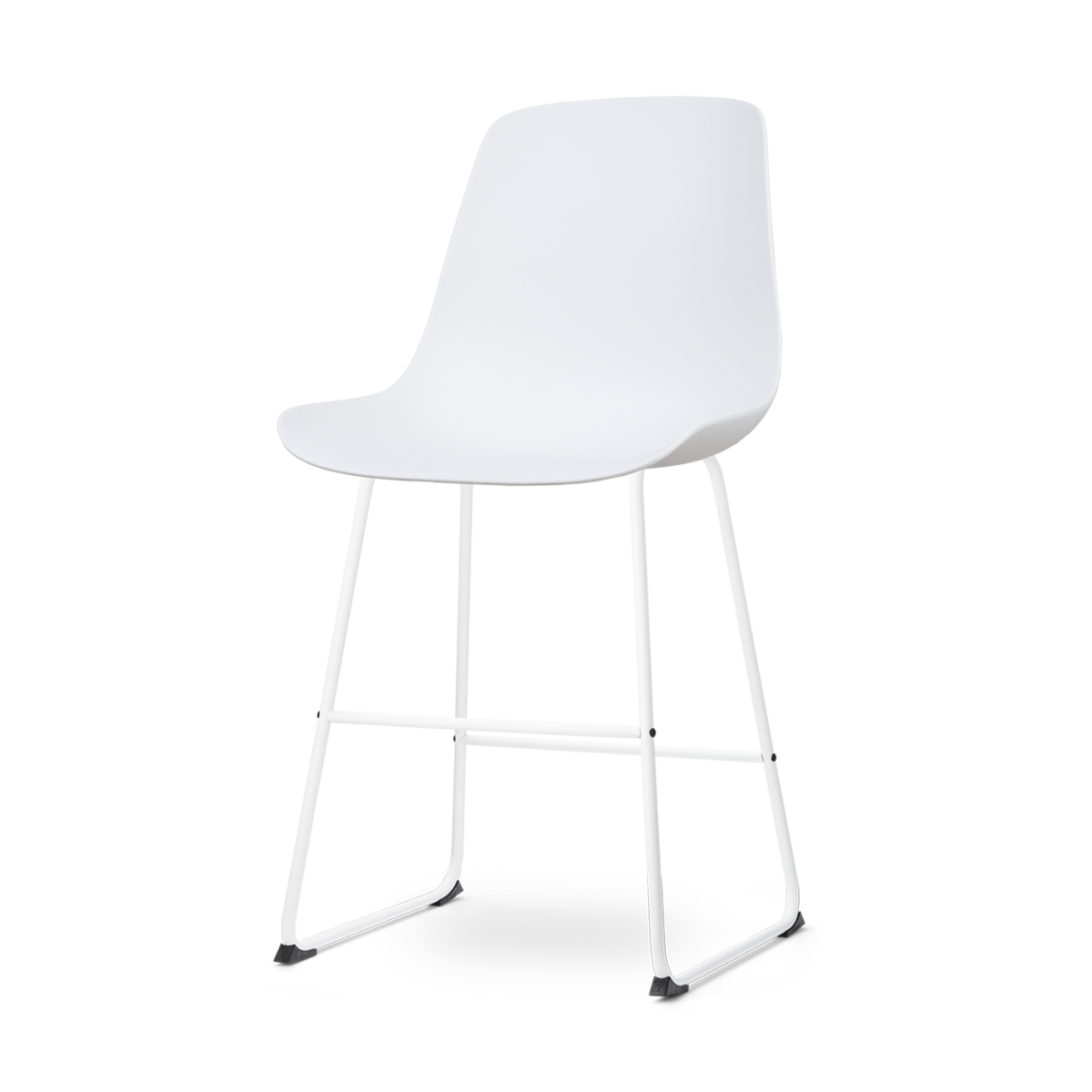 Nino-Pip barkruk wit - wit onderstel - 65 cm