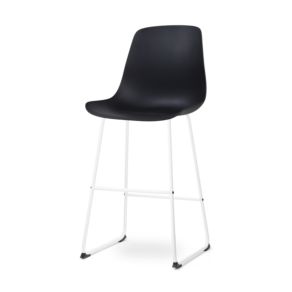 Nino-Pip barkruk zwart - wit onderstel 75 cm