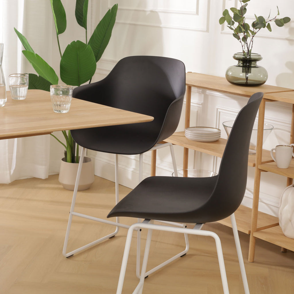 Nino-Pip barkruk zwart - wit onderstel 75 cm