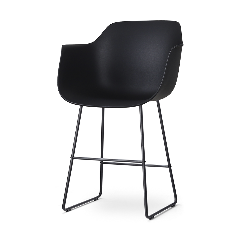 Nino-Puk barkruk zwart - zwart onderstel - 65 cm