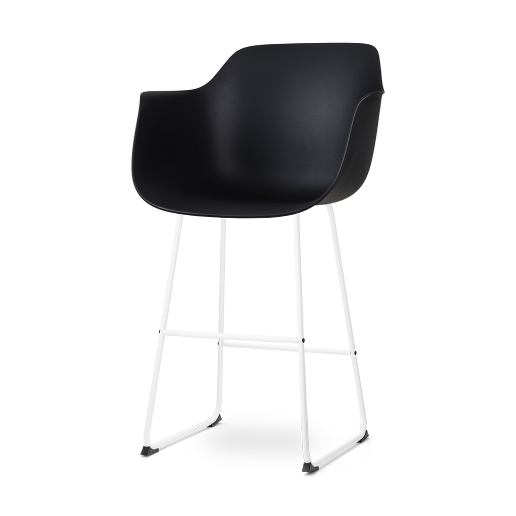 Nino-Puk barkruk zwart - wit onderstel - 75 cm