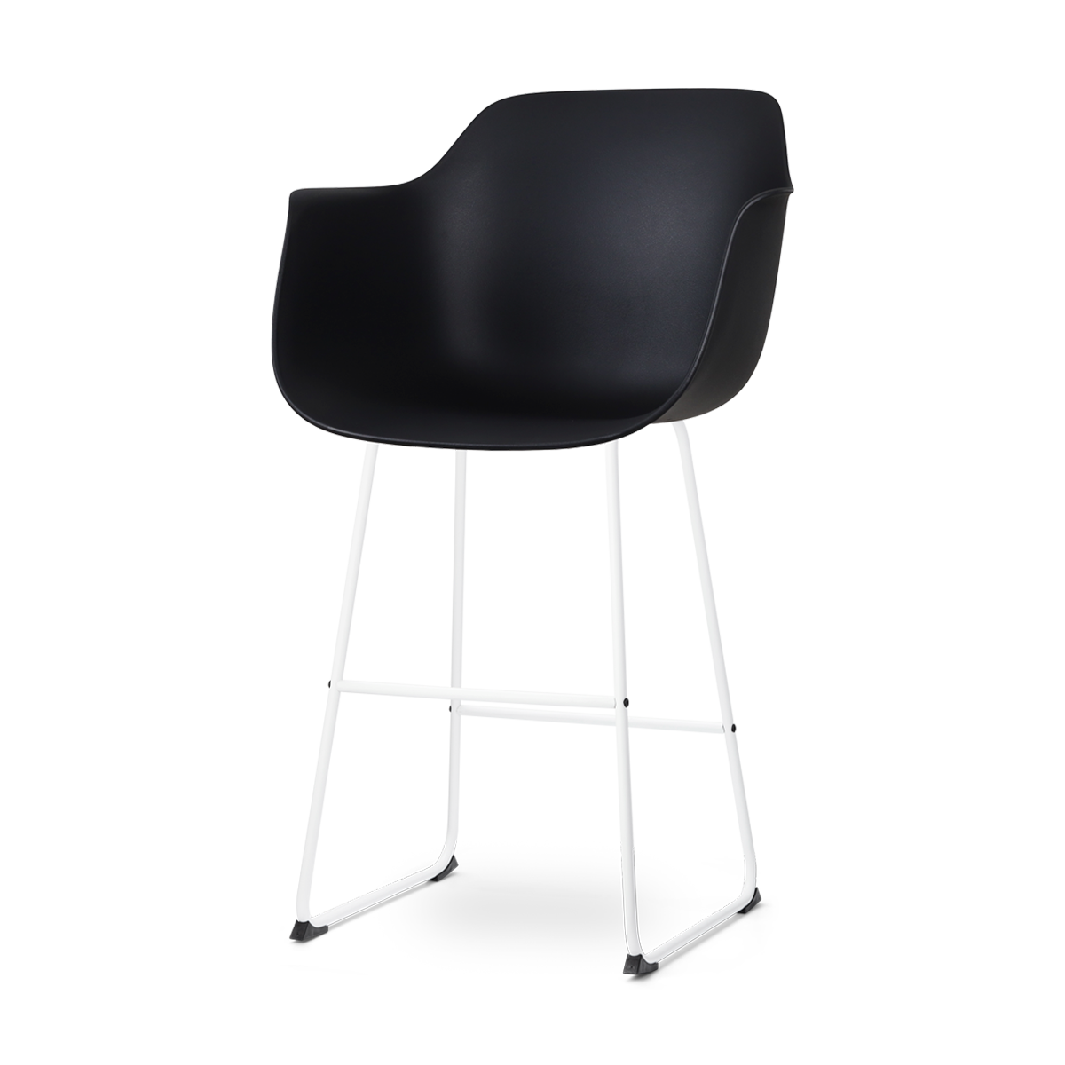 Nino-Puk barkruk zwart - wit onderstel - 75 cm