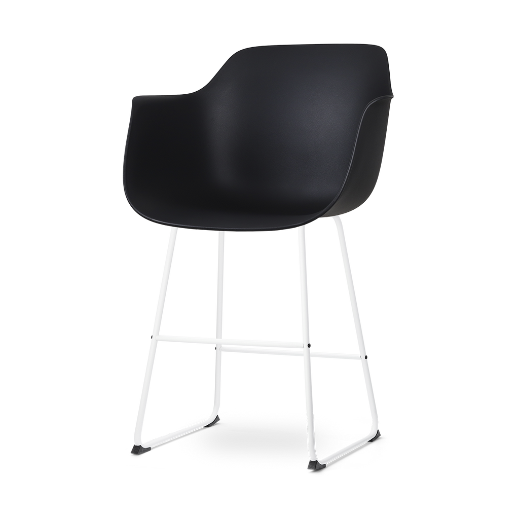 Nino-Puk barkruk zwart - wit onderstel - 65 cm