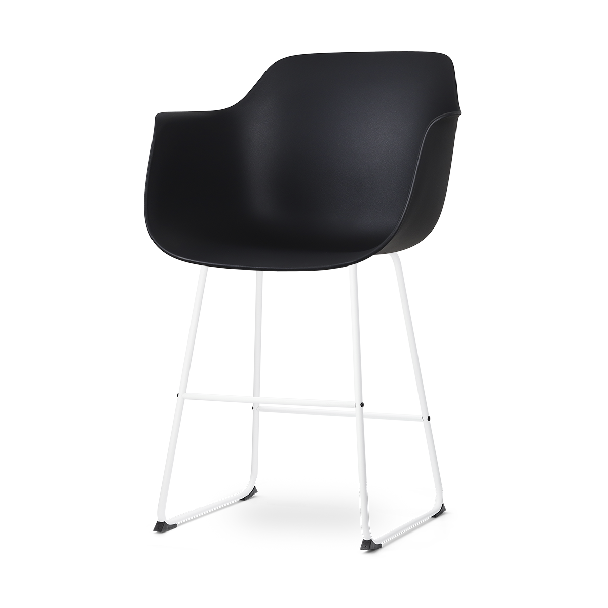 Nino-Puk barkruk zwart - wit onderstel - 65 cm