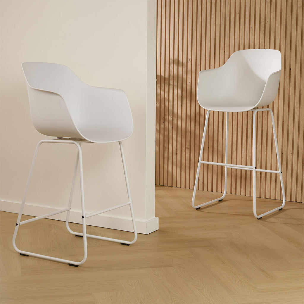 Nino-Puk barkruk wit - wit onderstel - 75 cm