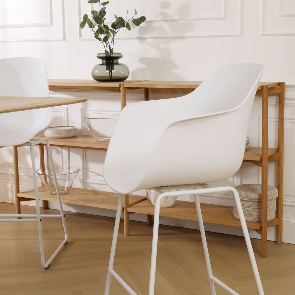 Nino-Puk barkruk wit - wit onderstel - 75 cm