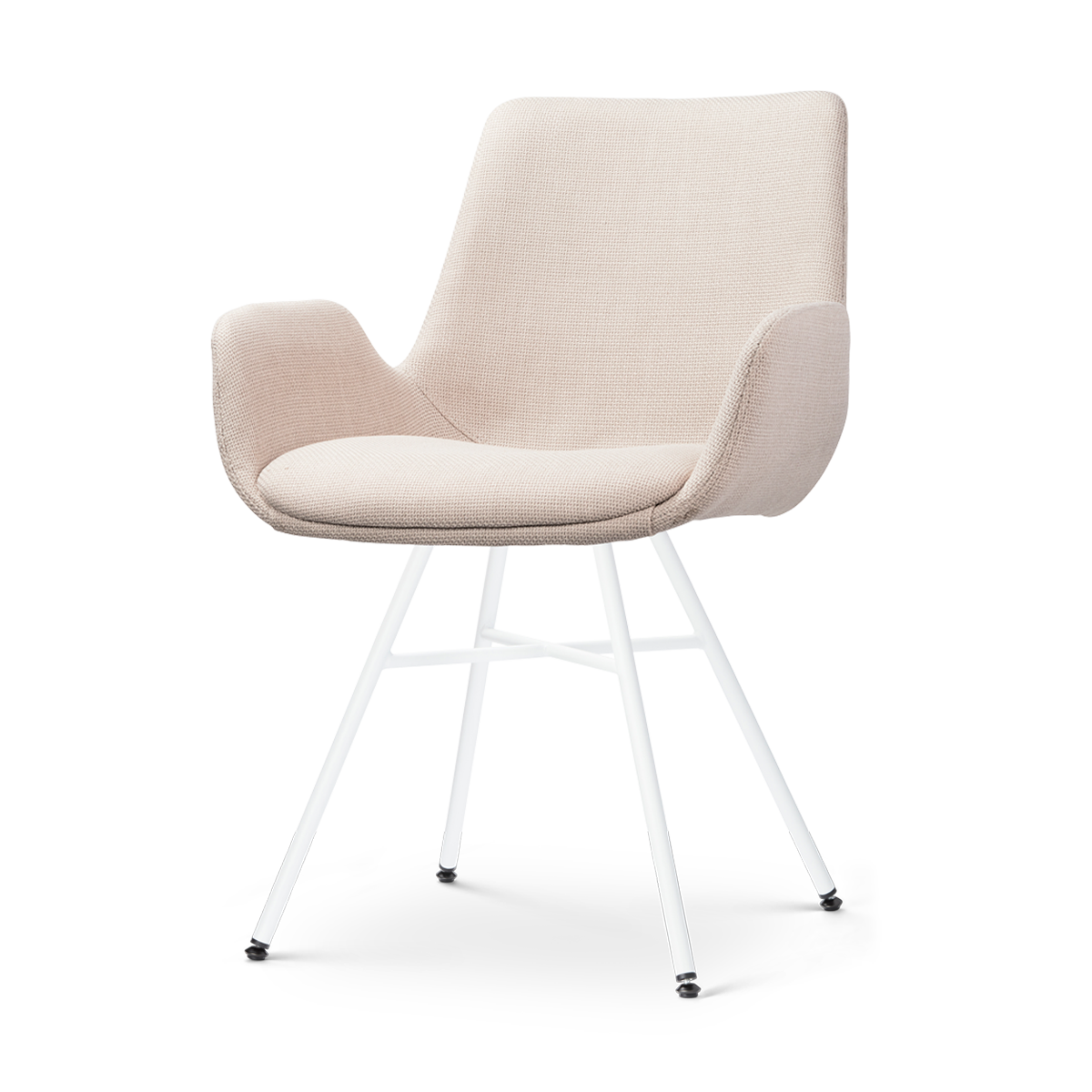 Noa-Eef eetkamerstoel beige - wit onderstel