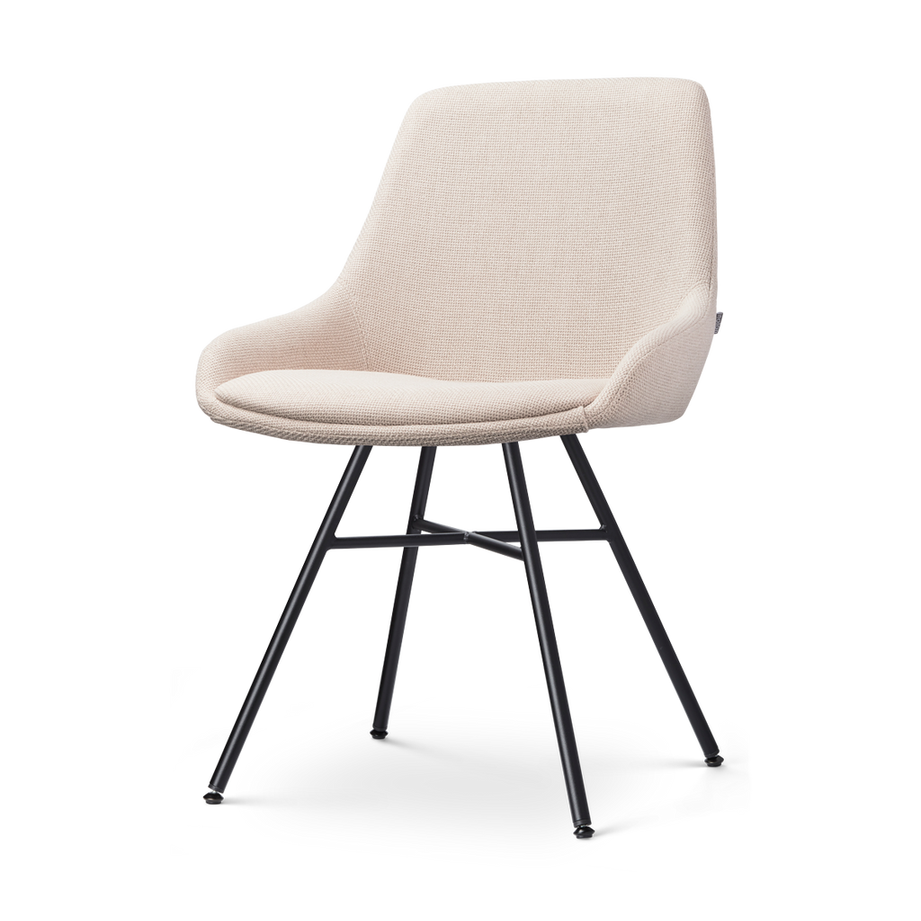 Noa-Isa eetkamerstoel beige - zwart onderstel