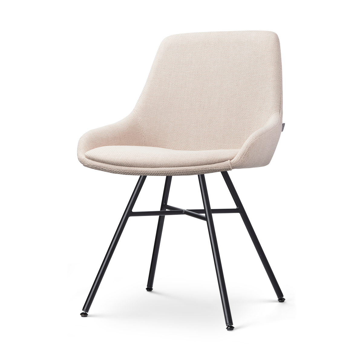 Noa-Isa eetkamerstoel beige - zwart onderstel