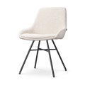 Noa-Isa eetkamerstoel bouclé beige - zwart onderstel