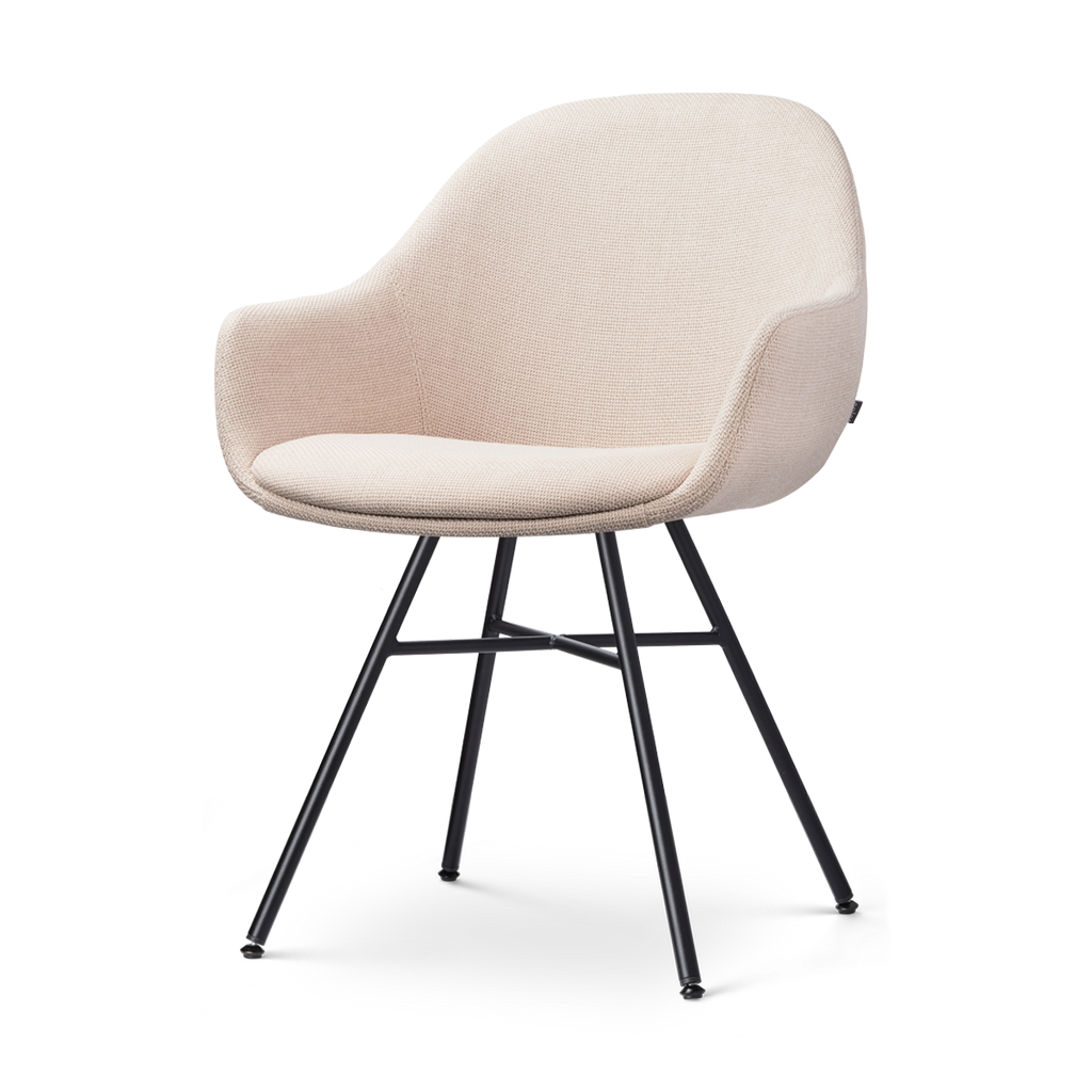 Noa-Mae eetkamerstoel beige - zwart onderstel