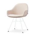 Noa-Mae eetkamerstoel beige - wit onderstel