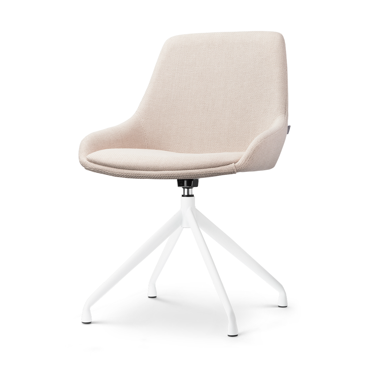 Nola-Isa draaibare eetkamerstoel beige - wit onderstel