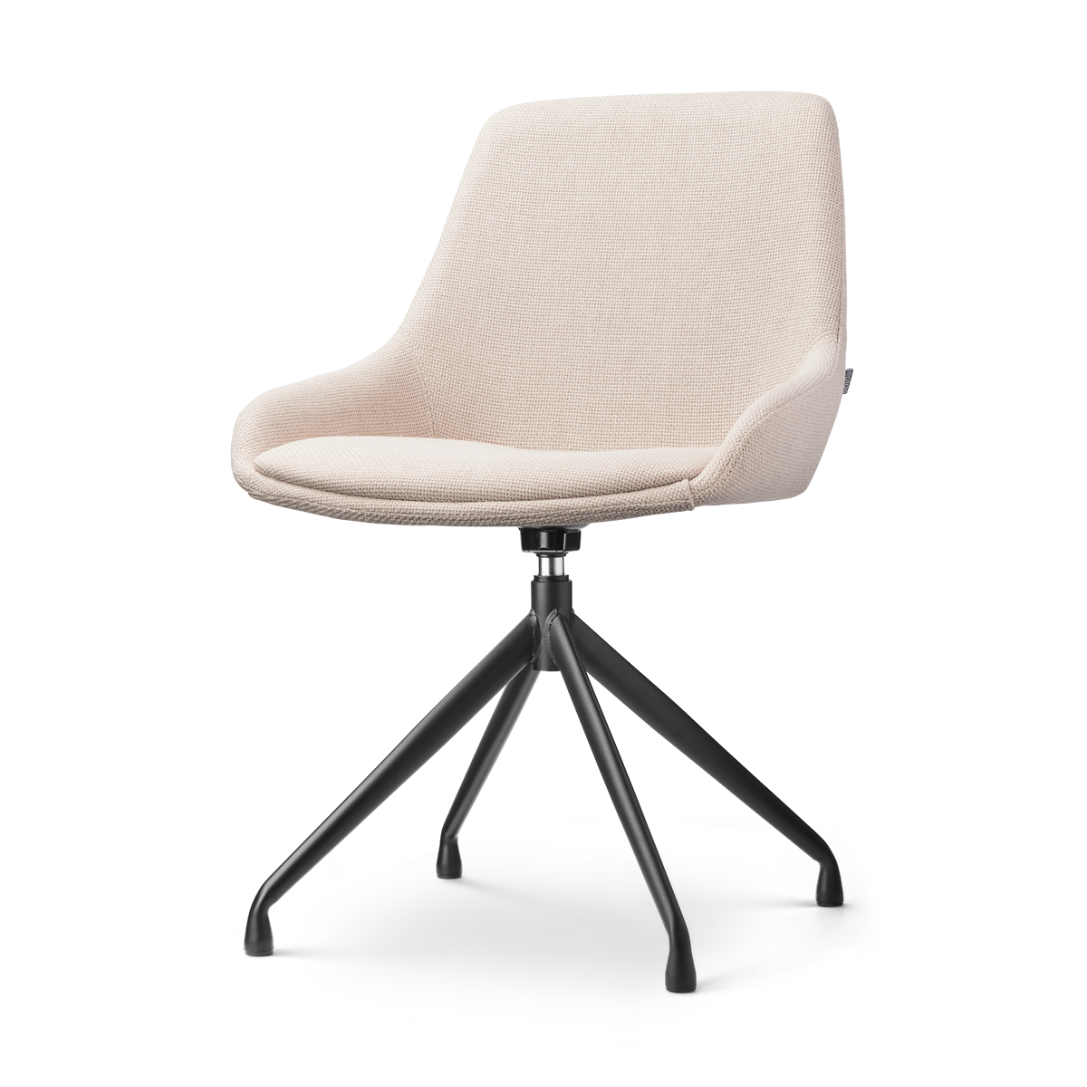 Nola-Isa draaibare eetkamerstoel beige - zwart onderstel