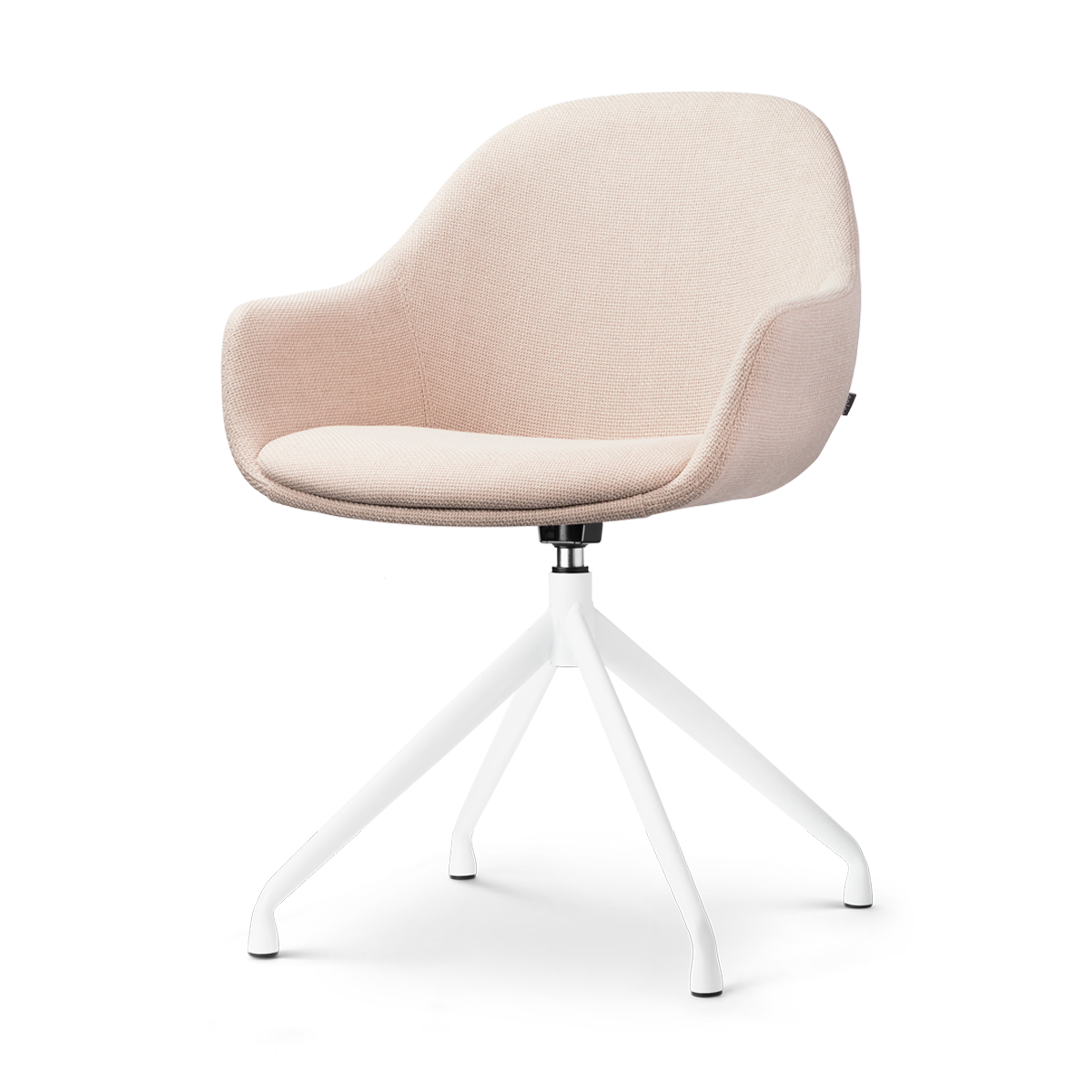 Nola-Mae draaibare eetkamerstoel beige - wit onderstel