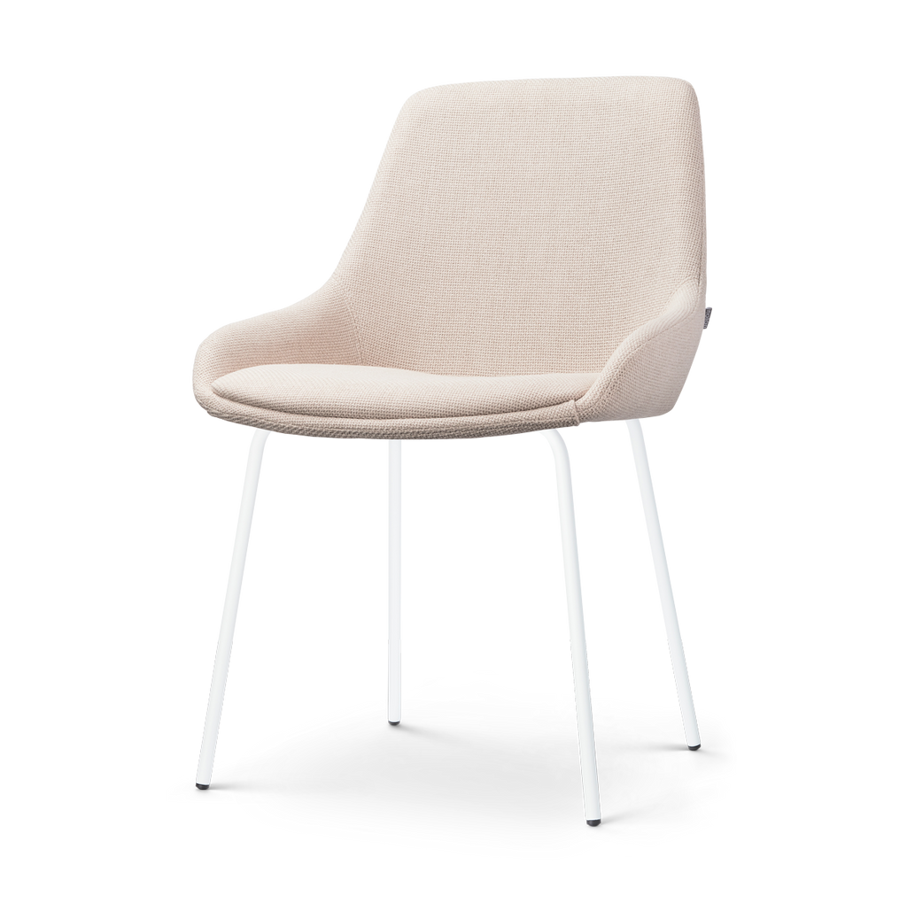 Nora-Isa eetkamerstoel beige - wit onderstel