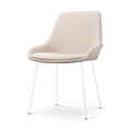 Nora-Isa eetkamerstoel beige - wit onderstel