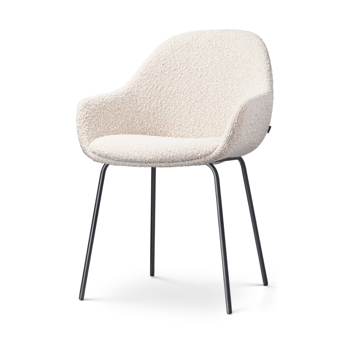 Nora-Mae eetkamerstoel bouclé beige - zwart onderstel