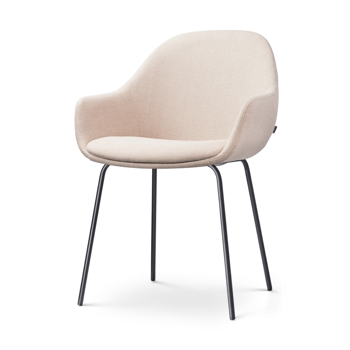 Nora-Mae eetkamerstoel beige - zwart onderstel