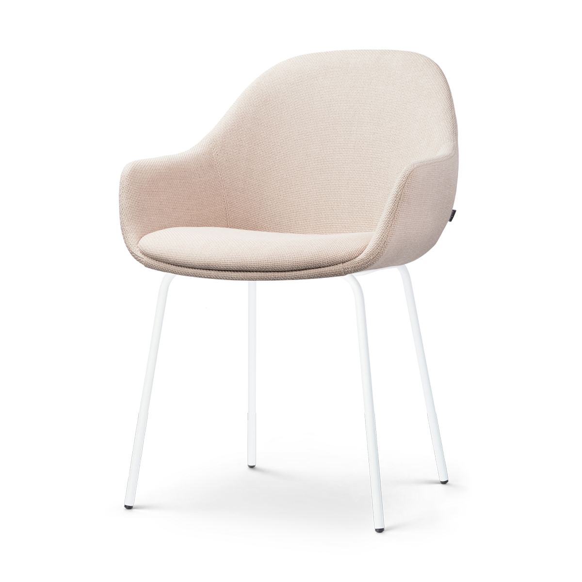 Nora-Mae eetkamerstoel beige - wit onderstel