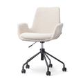 Nout-Eef bureaustoel bouclé beige - zwart onderstel