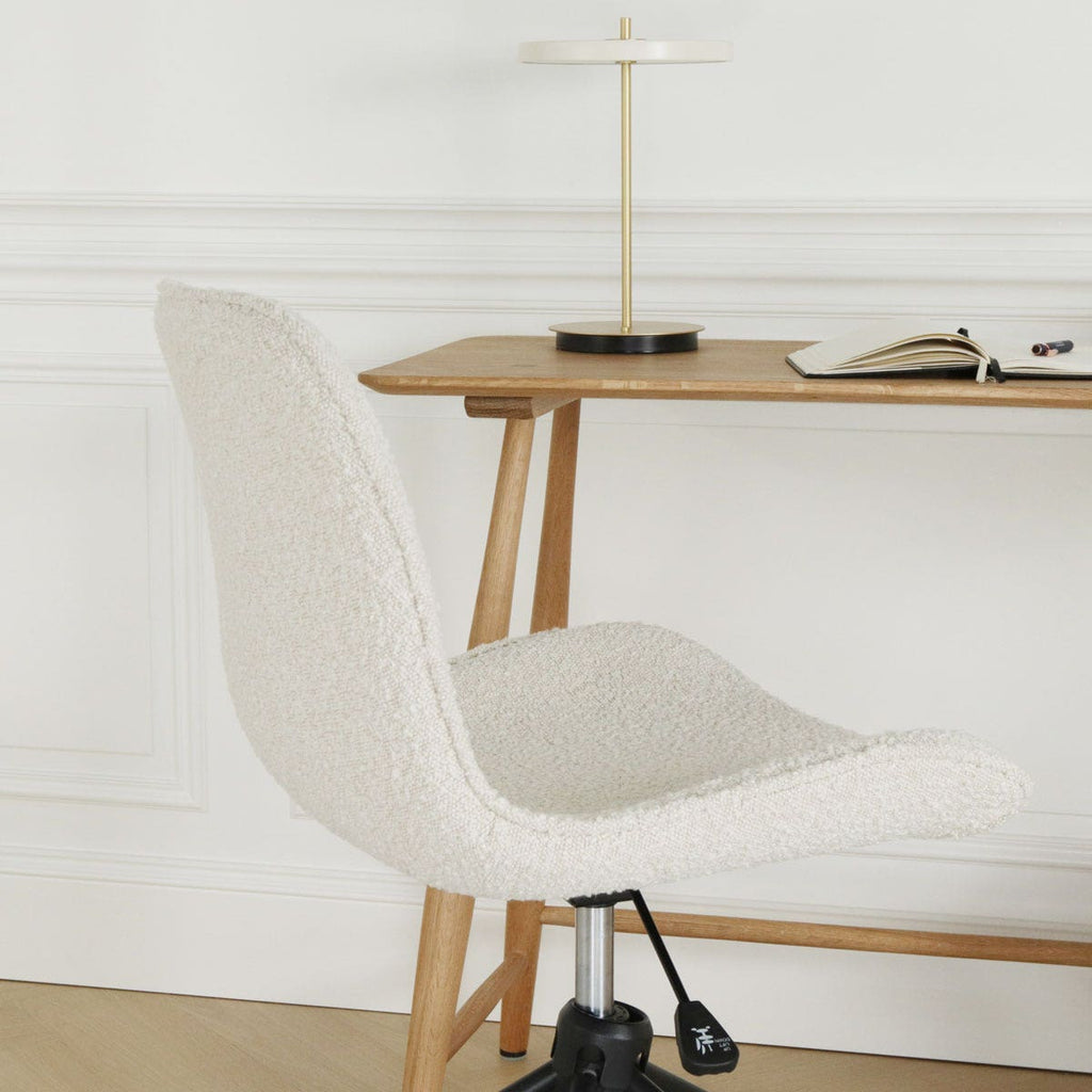 Nout-Fé bureaustoel bouclé beige - zwart onderstel